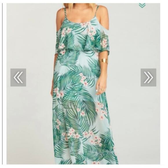 Mumu Maxi dress XXL tank Hawaiian Slip green wedding guest party boho NWT - Picture 4 of 15